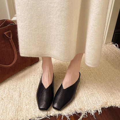 Beatrice | Metallic mules med firkantet tå