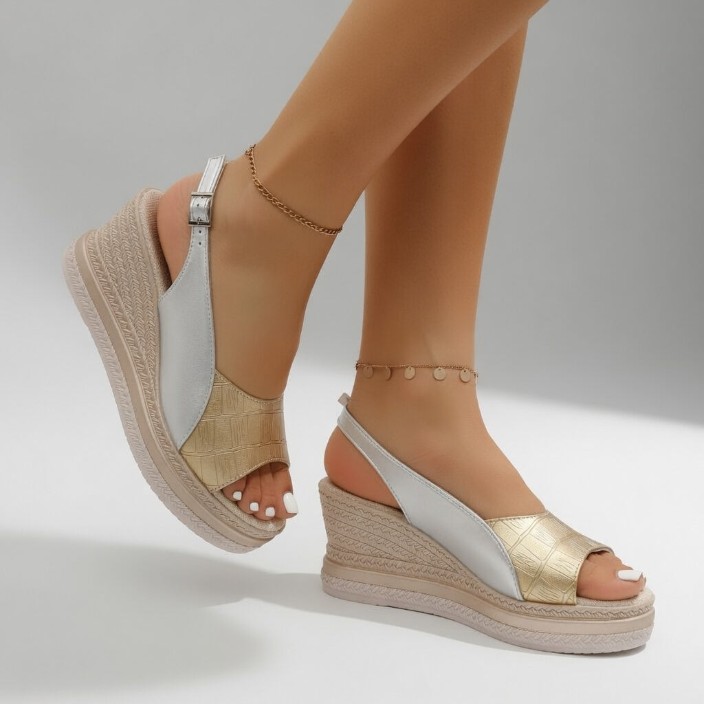 Cyrielle™ — Elegant espadrillessandal med kilehæl i sommerlig stil