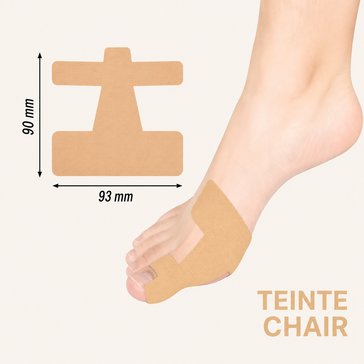 Comforté™ — Forskåret hallux valgus-tape, kinesiologi, aktiv komfort