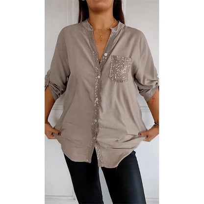 Marina™ — Elegant top med glitrende detaljer