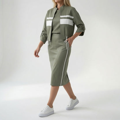 Bérénice™ – Matchende sæt med crop top og midinederdel