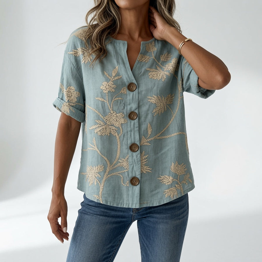 Loréssine™ — Elegant blomstret bluse til hverdagen
