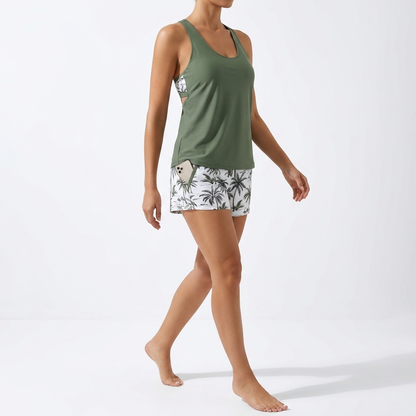 Natéline™ — Tredelt tankini-sæt med bandeau-top og shorts