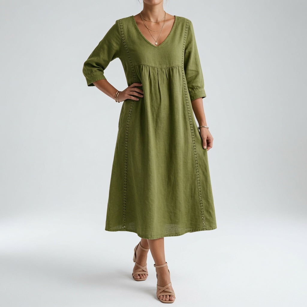 Éléonisse™ — Flydende midikjole med naturlig elegance