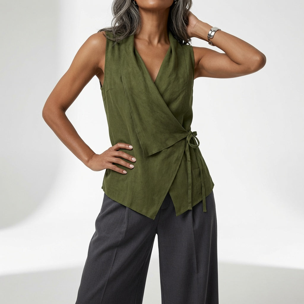 Aurévia™ — Flydende slå-om-bluse med afslappet elegance