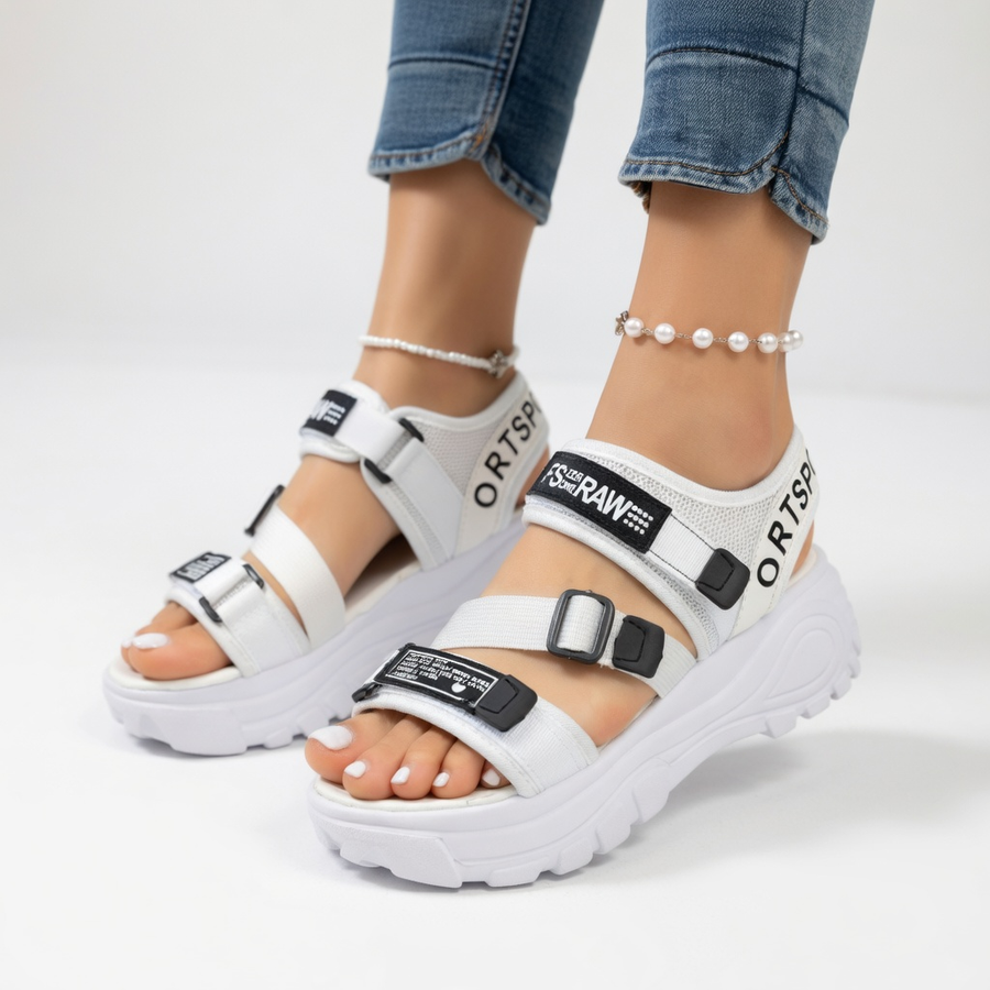 Axelle™ — Sporty-chic plateausandal med justerbar spænde, urban komfort og afslappet elegance