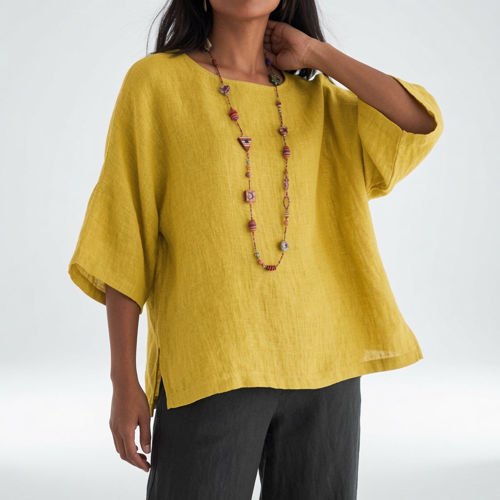 Ésmélia™ — Løstsiddende bluse med naturlig elegance