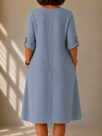 Blød kjole med henley-hals Élina