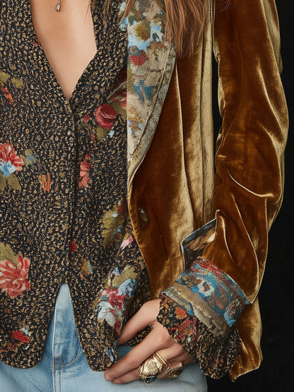 Marcelline | Patchworkblazer med vintage blomsterprint