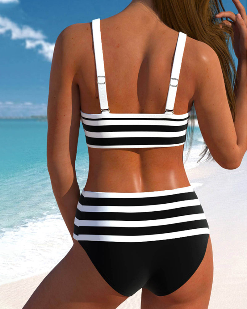 Laluna® | Stribet højtaljet bikini