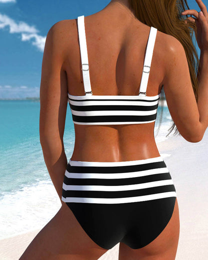 Laluna® | Stribet højtaljet bikini