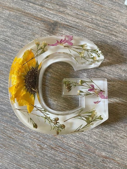 🌸Håndlavet natlampe med blomster i resin