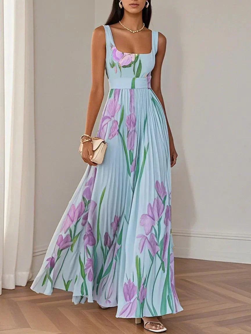 Yara™ - Plisseret maxikjole i chiffon