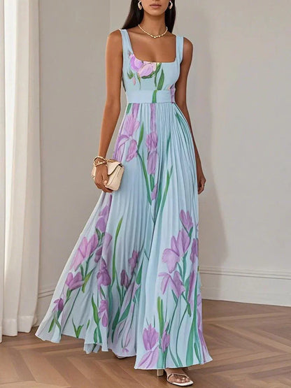 Yara™ - Plisseret maxikjole i chiffon