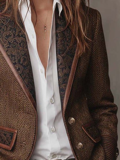 Gisèle | Blazer med paneler og sildebensprint
