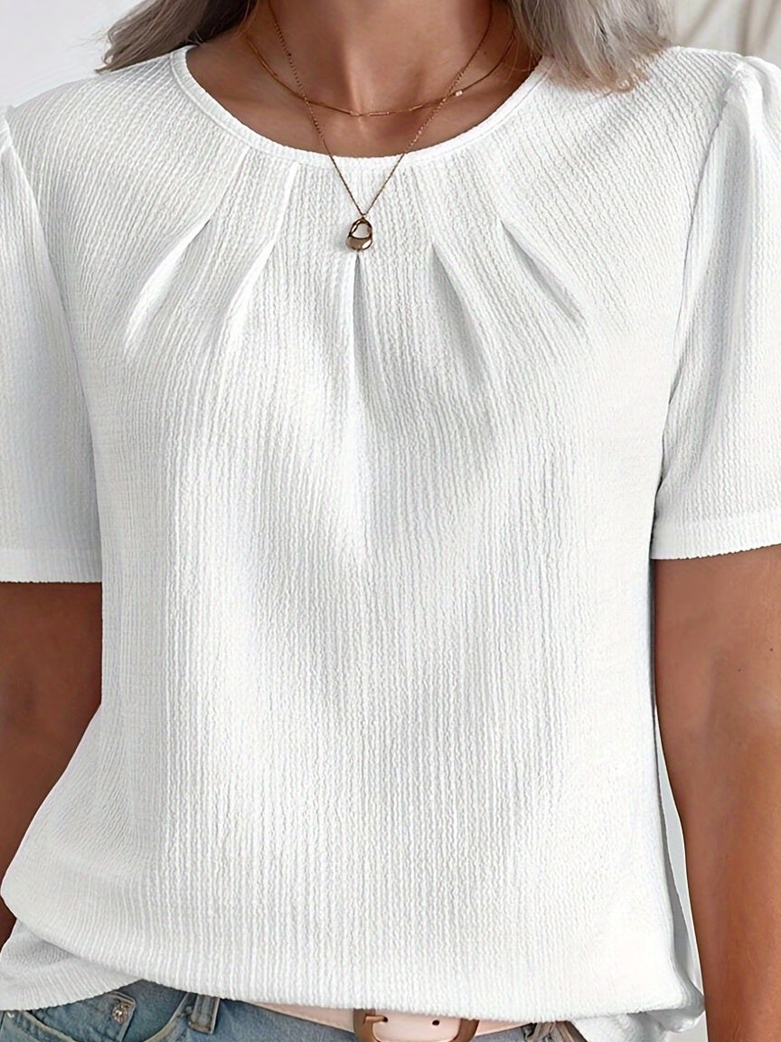 Noémie™ — Elegant T-shirt med subtil tekstur