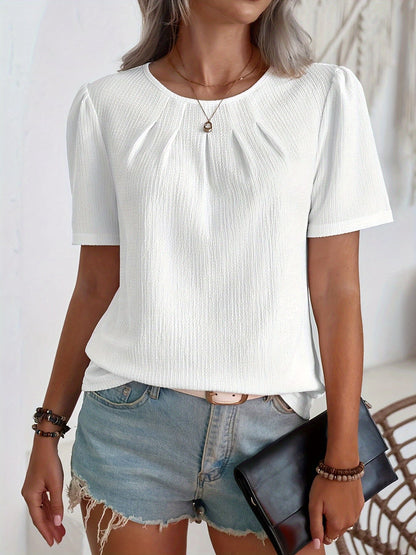 Noémie™ — Elegant T-shirt med subtil tekstur