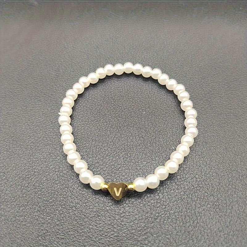 Elegant Armbånd med Initial i Hjerte (A–Z)