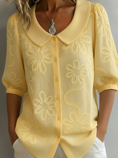 Aurélie™ — Let blomstret bluse med naturlig elegance