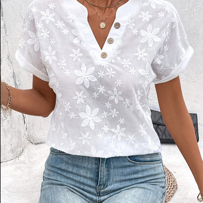 Fleur™ — Elegant sommerbluse med delikat mønster