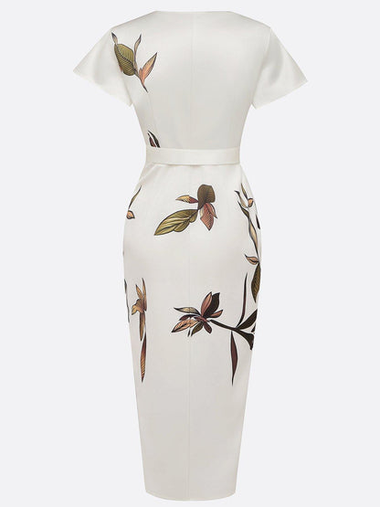 Elin™ - Elegant wrapkjole med blomsterprint