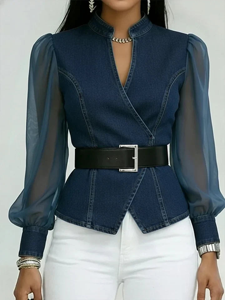 Séraphine™ — Elegant taljeret bluse med raffineret bælte