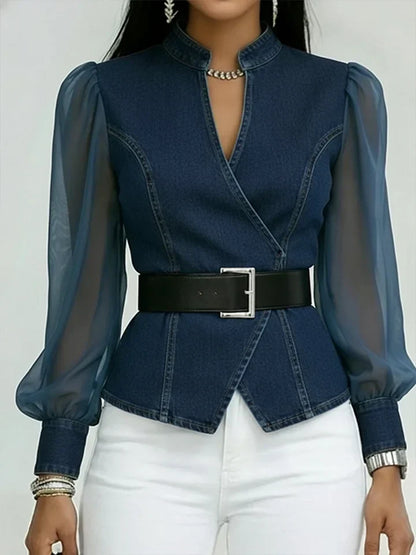 Séraphine™ — Elegant taljeret bluse med raffineret bælte