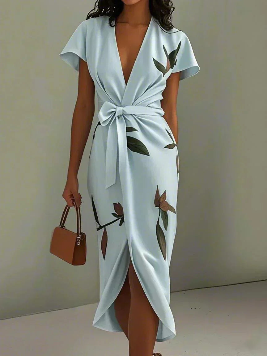 Elin™ - Elegant wrapkjole med blomsterprint