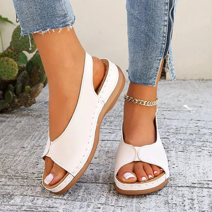 Komfortable retro-sandaler til kvinder med åben tå