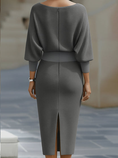 Clarisse™ — Elegant tidløs draperet midikjole
