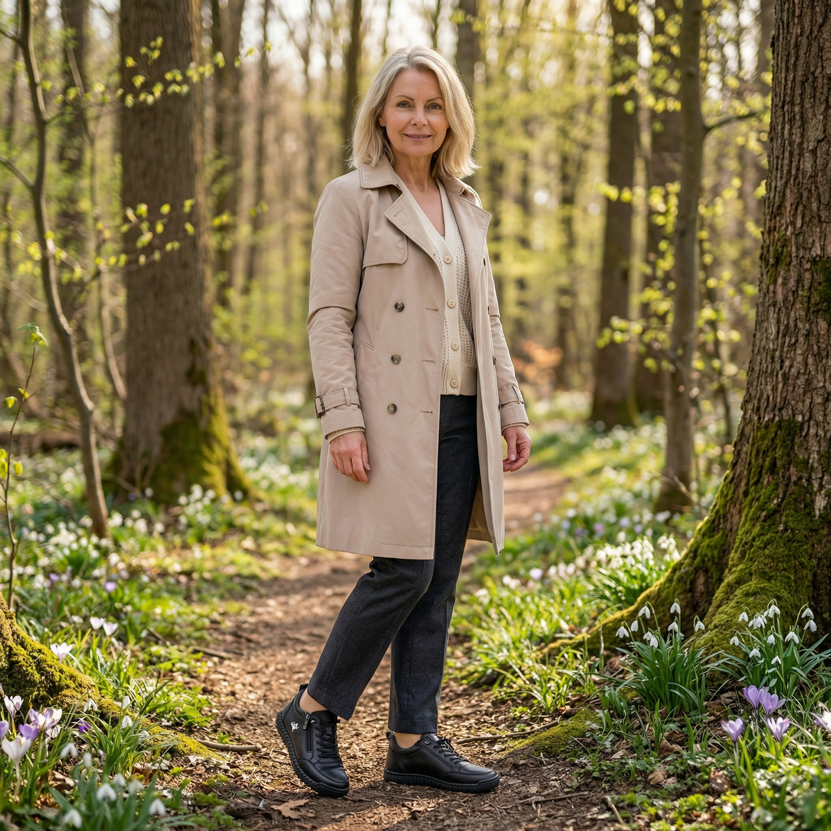Flora komfortable ortopædiske sko med lynlås