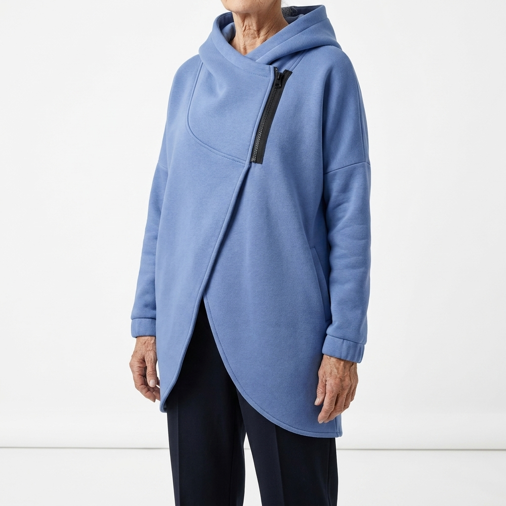 Doriane™ — Hyggelig asymmetrisk sweatshirt med lynlås i urban stil