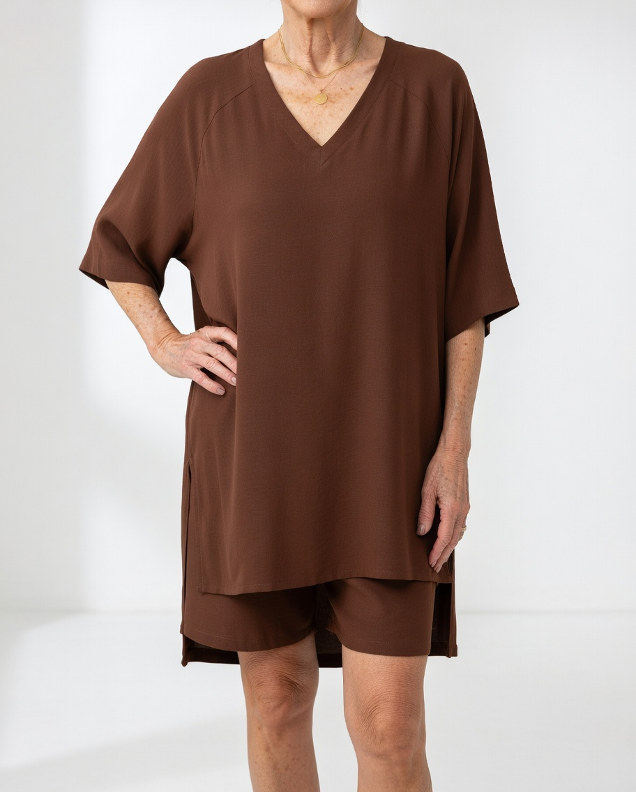 Louisette™ — Oversized T-shirt og shorts i afslappet komfort