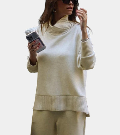 Élodie™ | Blødt todelt loungesæt: pullover med matchende bukser