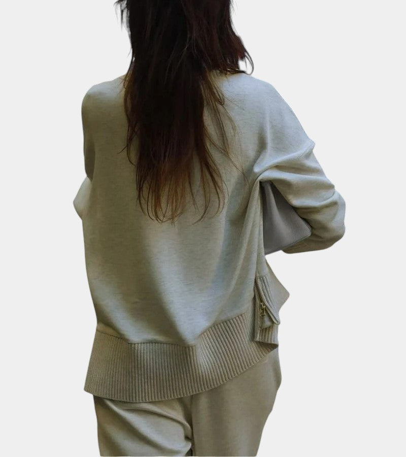 Élodie™ | Blødt todelt loungesæt: pullover med matchende bukser