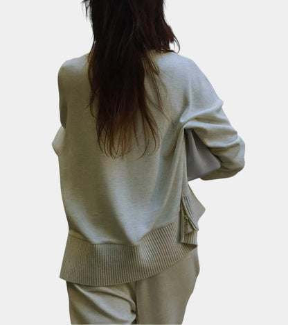Élodie™ | Blødt todelt loungesæt: pullover med matchende bukser
