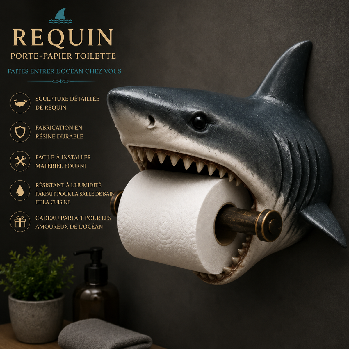 Océania™ — Væghængt toiletpapirholder med havinspireret design