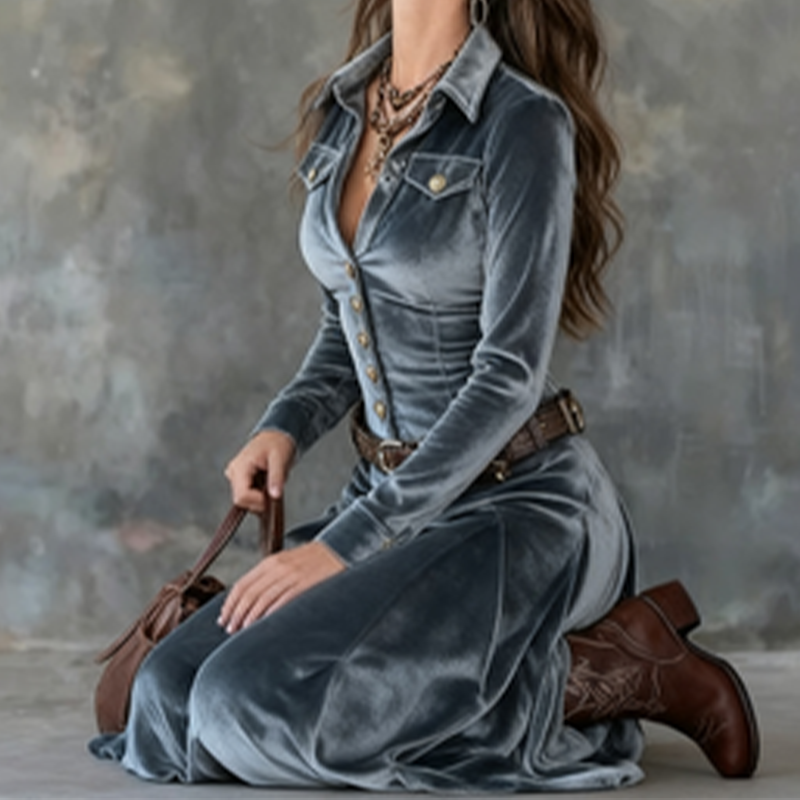 Madeleine™ — Elegant kjole med fløjlsblødt look