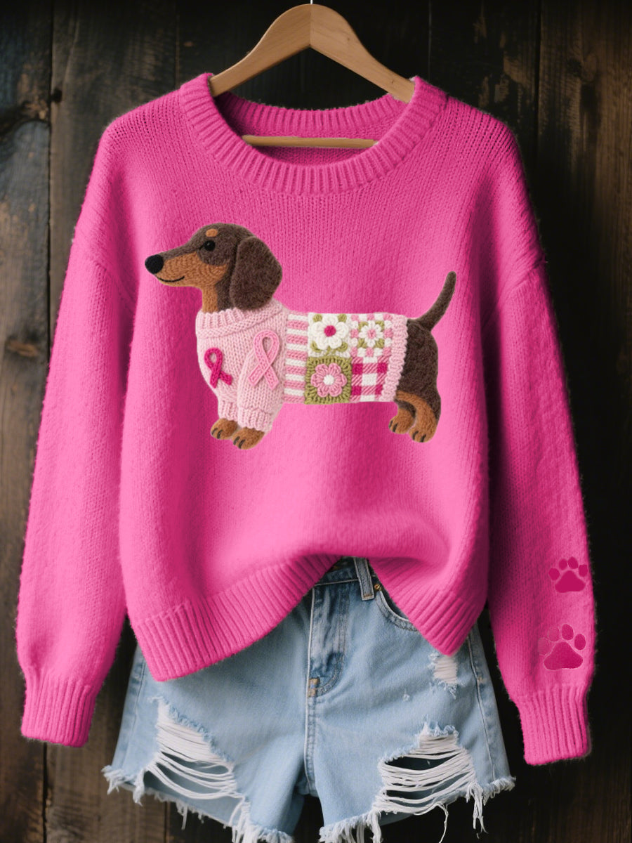 Claudine™ | Blød sweater med raffineret gravhundemotiv