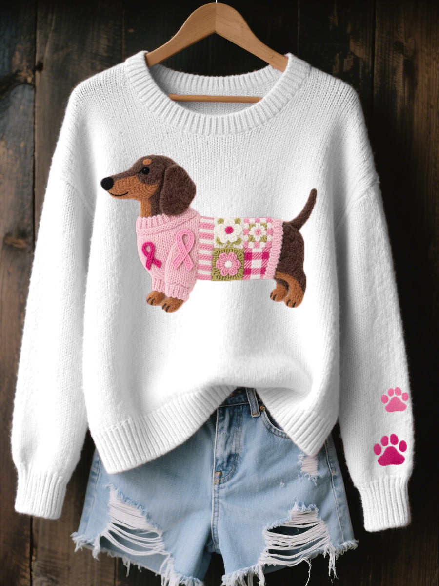 Claudine™ | Blød sweater med raffineret gravhundemotiv