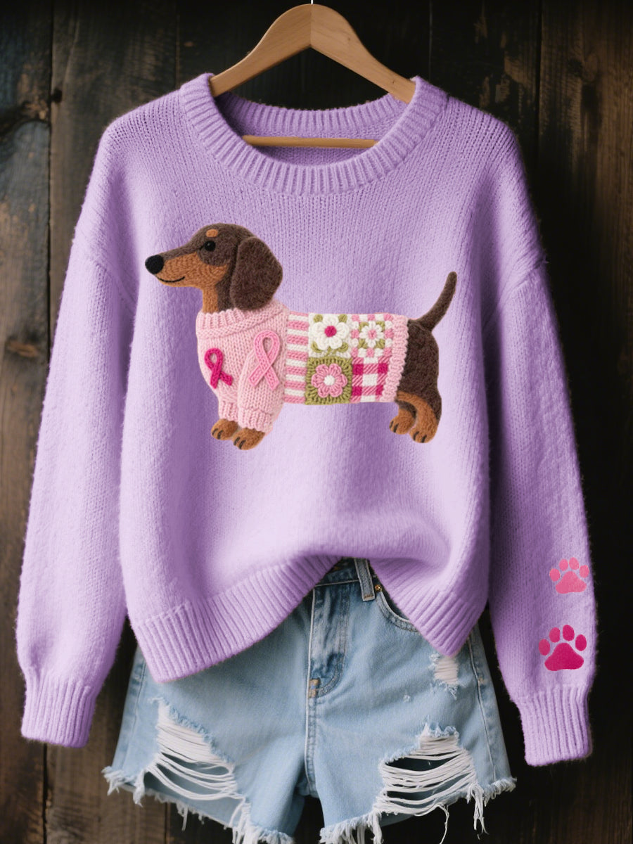 Claudine™ | Blød sweater med raffineret gravhundemotiv