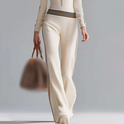 Camille™ — Strikket jumpsuit i chic retro-sportsstil