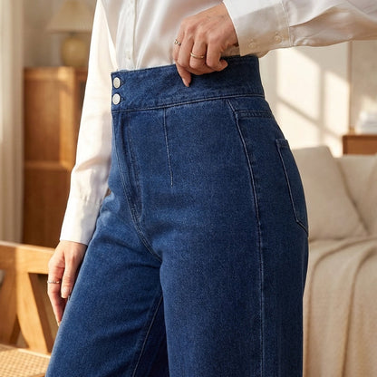 Adèle™ — Højtaljede jeans, der flatterer figuren på en diskret måde
