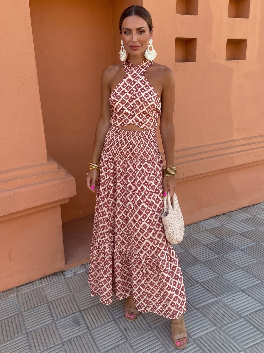 Elegant sæt med nederdel og off-shoulder-top - Maison Claire et Sylvie