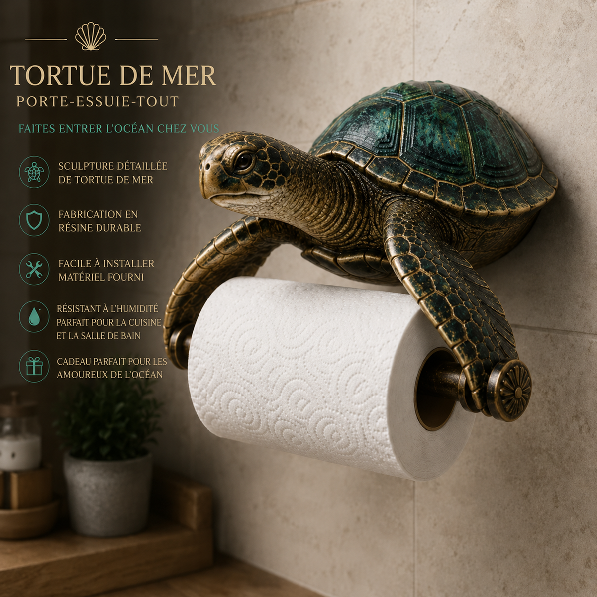 Océania™ — Væghængt toiletpapirholder med havinspireret design